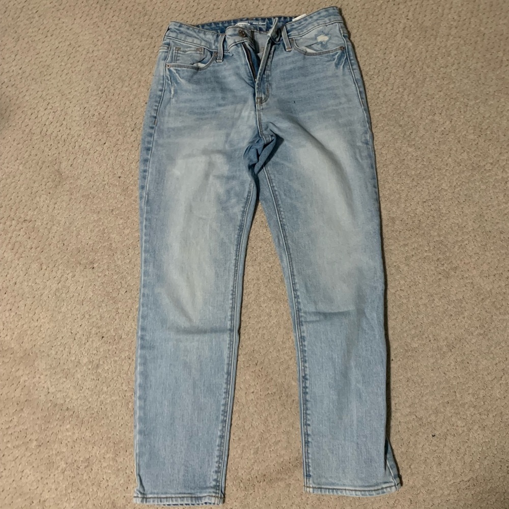 Old Navy power straight high rise light wash jeans size 8